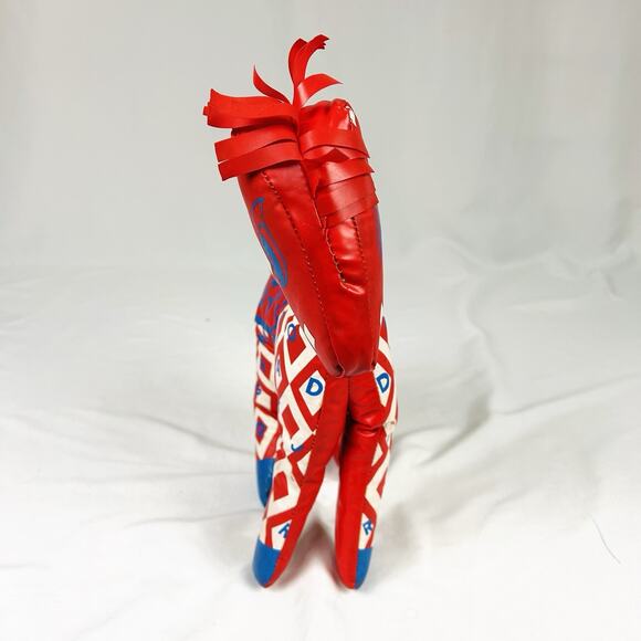 Vintage Vinyl Oil Cloth Stuffed Plush Horse Pony Red Blue Alphabet Numbers 13” - Picture 4 of 8